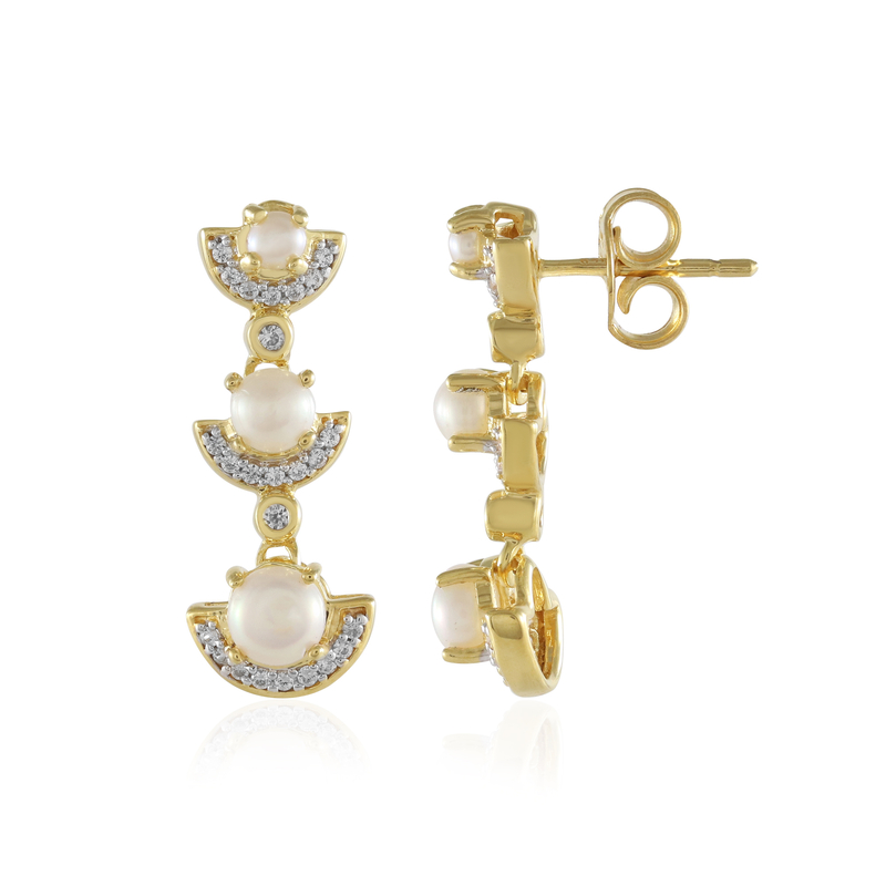 Weiße Süßwasserzuchtperlen-Silberohrringe Weiße Süßwasserzuchtperlen-Silberohrringe