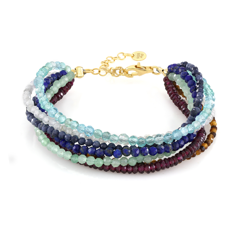 Edelstein-Silberarmband