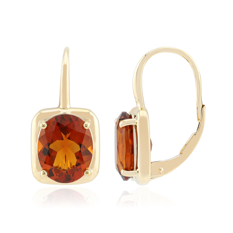 Madeira-Citrin-Goldohrringe (de Melo Gold)