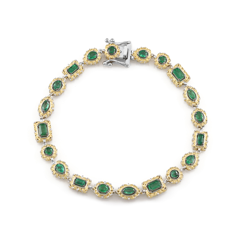 Sambia-Smaragd-Silberarmband (Gems en Vogue)