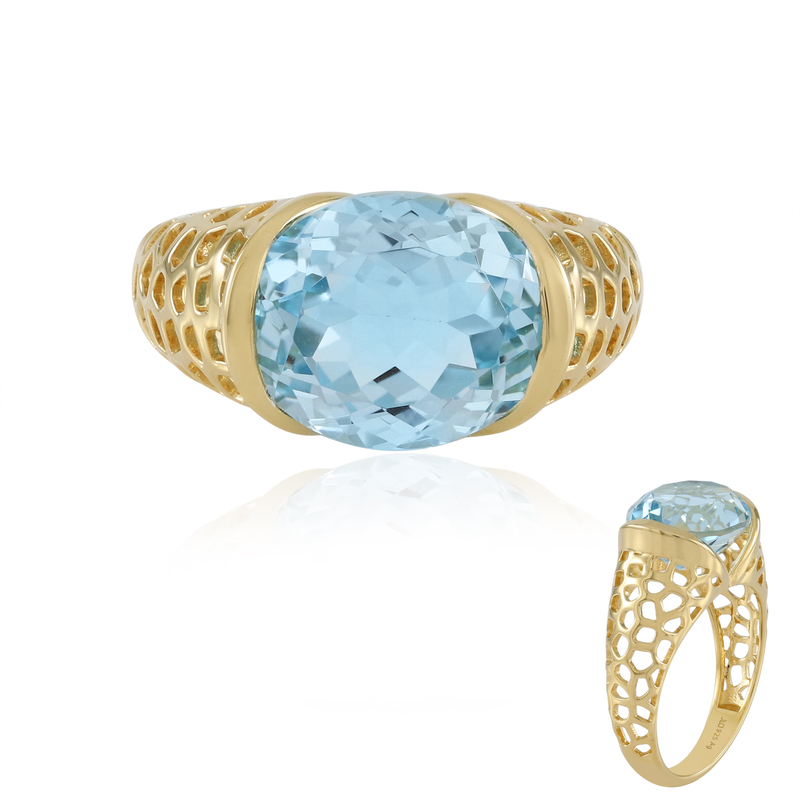 Himmelblauer Topas-Silberring (Ornaments by de Melo)