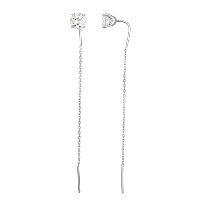 Weißer Topas-Silberohrringe