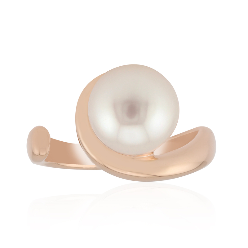 Weiße Süßwasserzuchtperlen-Silberring (TPC)