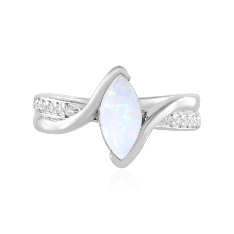 Australischer Opal-Silberring