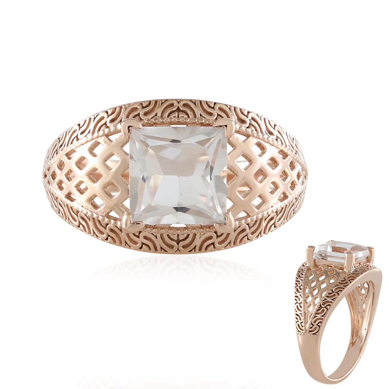 Weißer Topas-Silberring