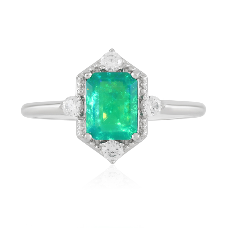 Äthiopischer Grüner Opal-Silberring