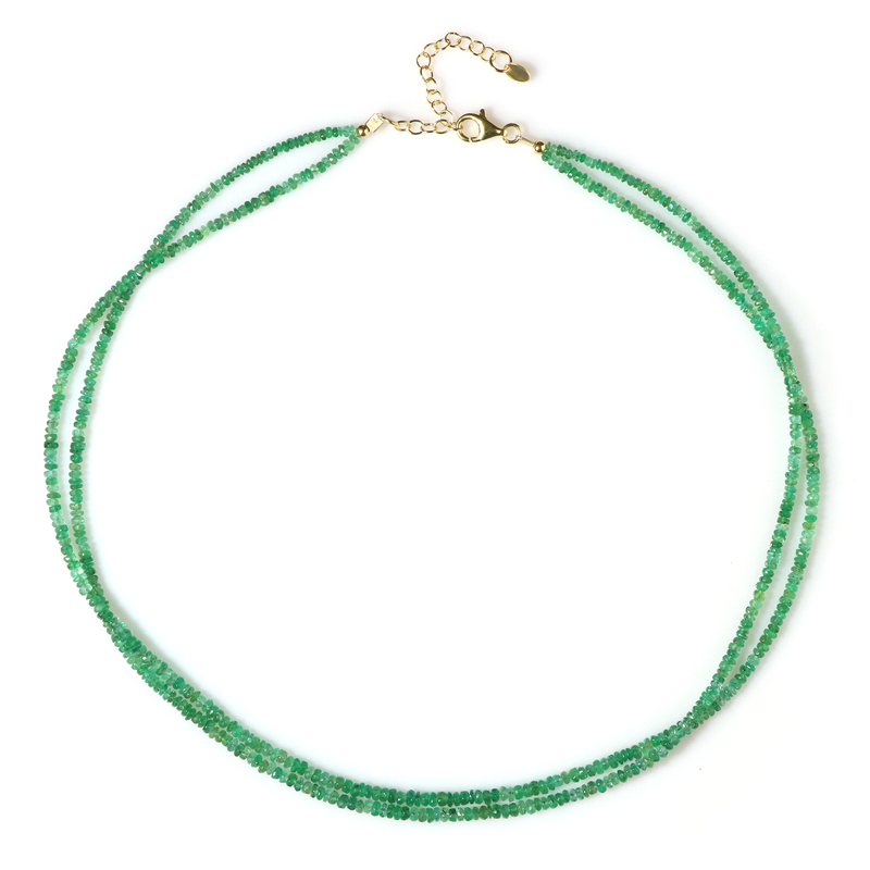 Sambia-Smaragd-Silberhalskette Sambia-Smaragd-Silberhalskette