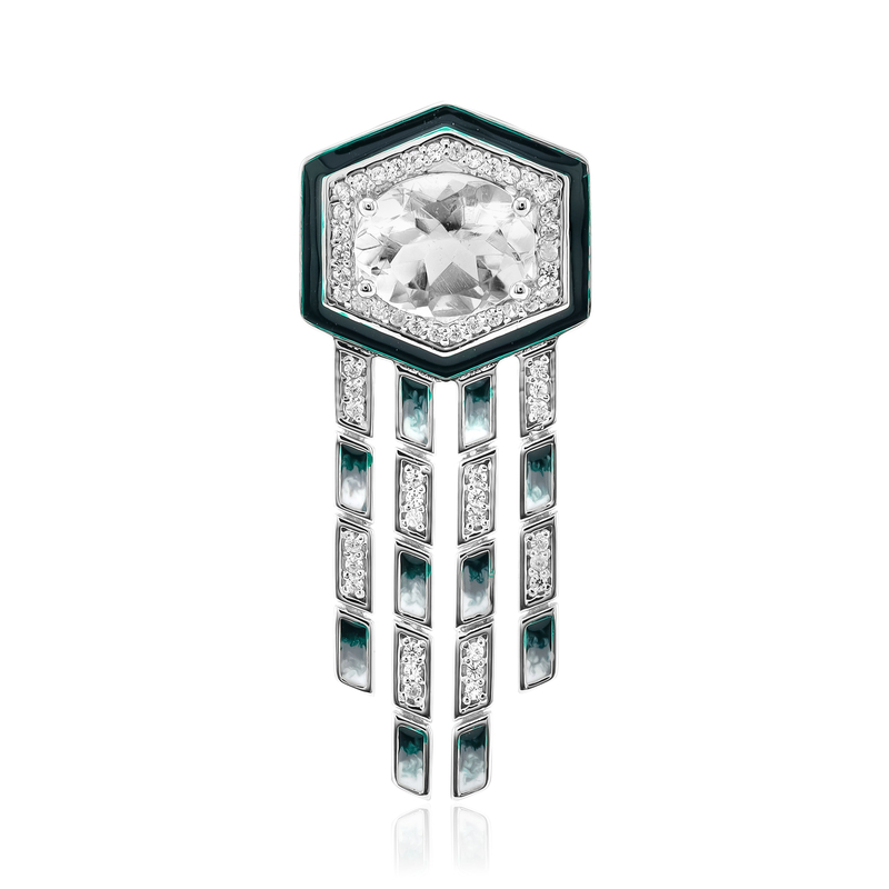 Weißer Quarz-Silberanhänger (SAELOCANA)