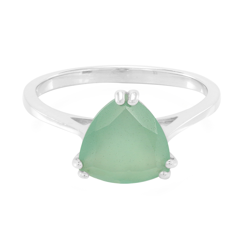 Grüner Chalzedon-Silberring