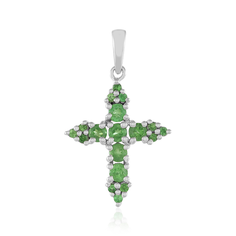 Tansania-Tsavorit-Silberanhänger