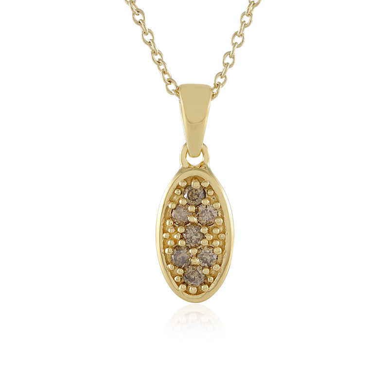 I2 Schokoladen-Brillant-Silberhalskette