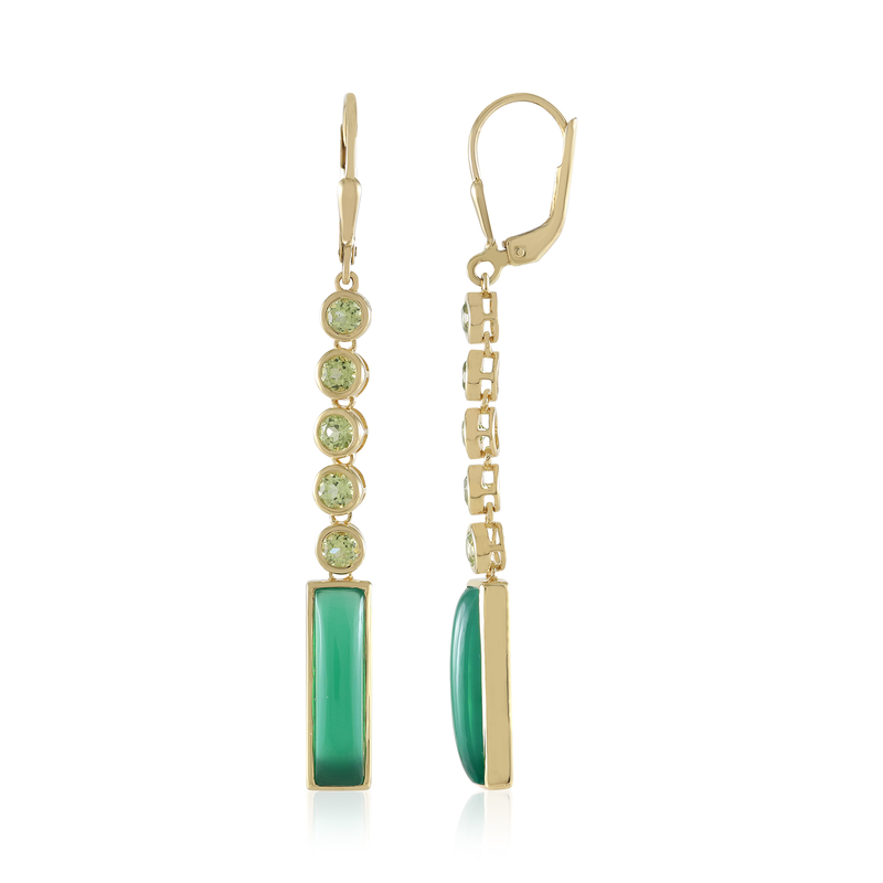 Grüner Chalzedon-Silberohrringe (KM by Juwelo)