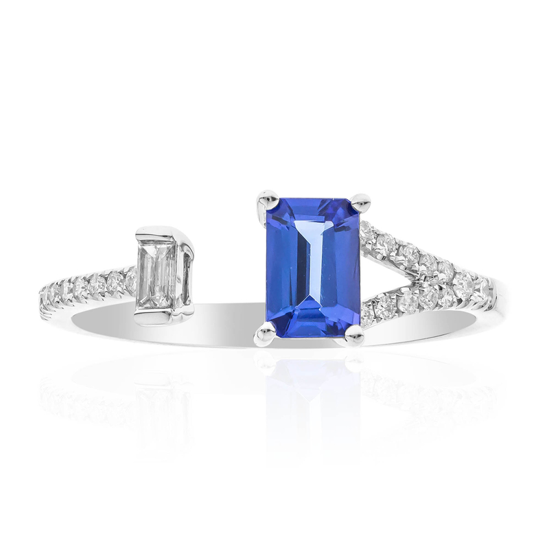 AAA-Tansanit-Goldring - Farbe: Blau