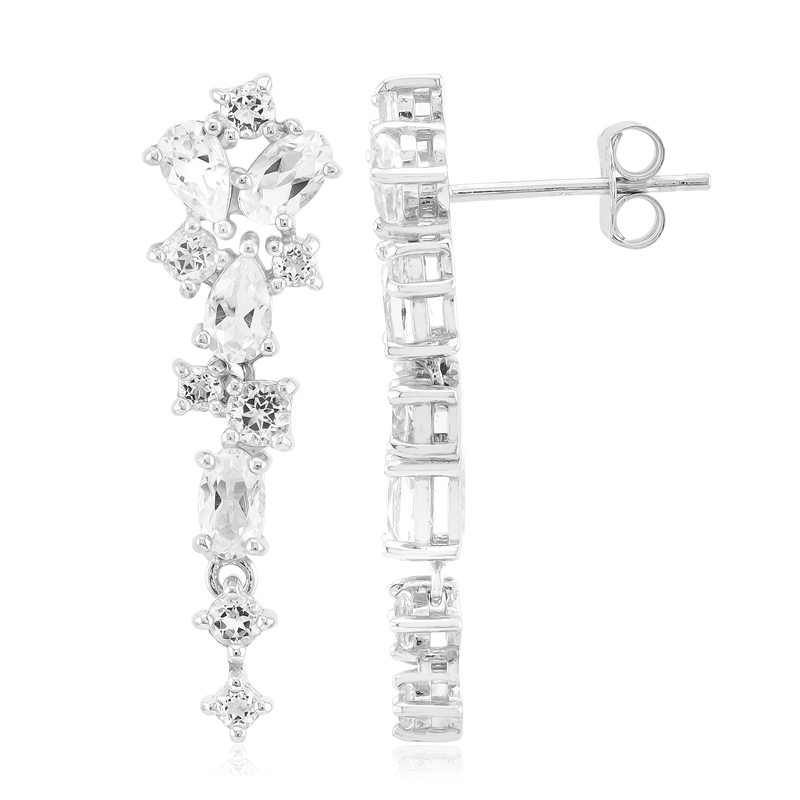 Weißer Topas-Silberohrringe Weißer Topas-Silberohrringe