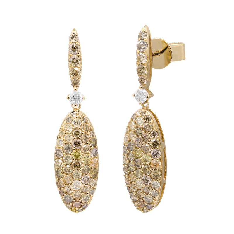 SI2 Fancy-Brillant-Goldohrringe (CIRARI) SI2 Fancy-Brillant-Goldohrringe (CIRARI)