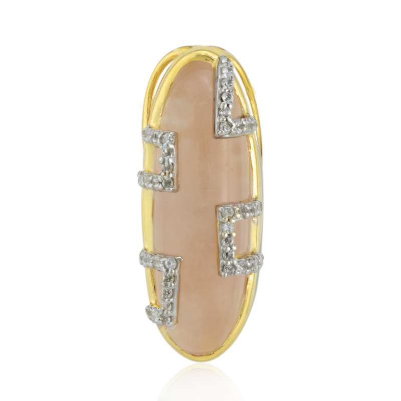 Rosenquarz-Silberanhänger (MONOSONO COLLECTION)