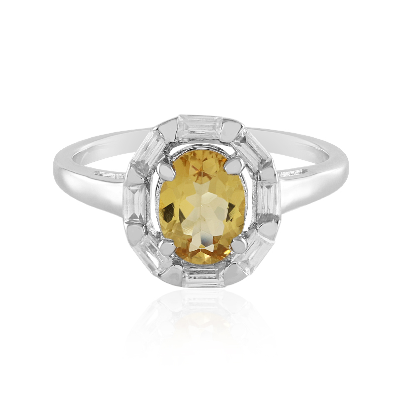 Gelber Beryll-Silberring