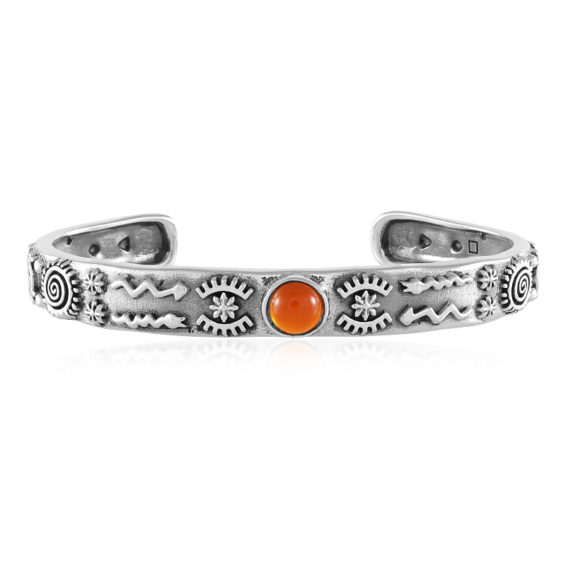 Roter Onyx-Silberarmreif (Desert Chic)