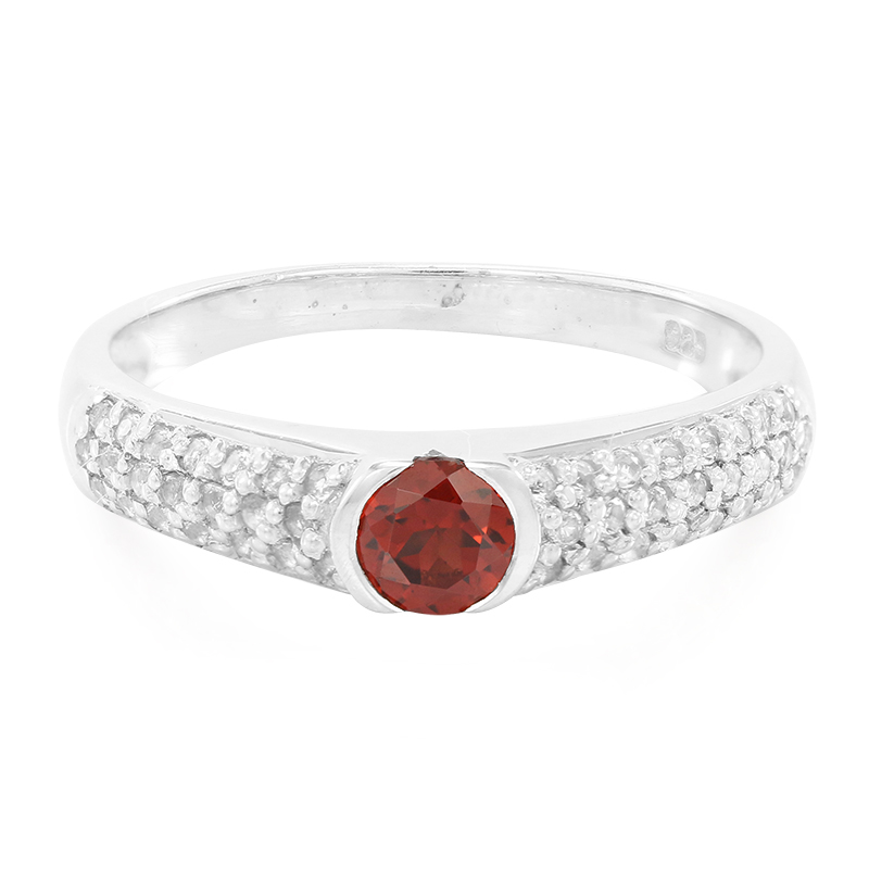 Mosambik-Granat-Silberring