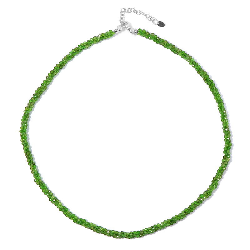 Russischer Diopsid-Silberhalskette