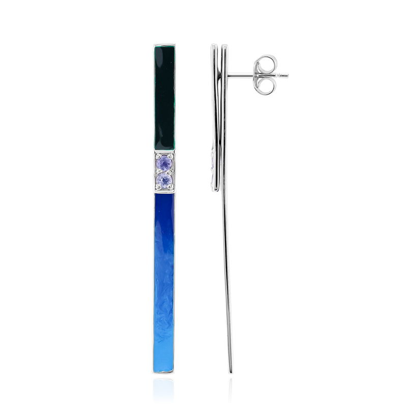 Tansanit-Silberohrringe (SAELOCANA)