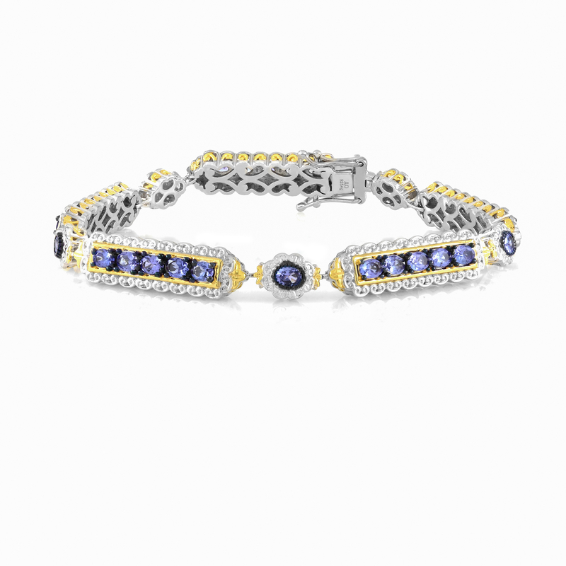 Tansanit-Silberarmband (Gems en Vogue)