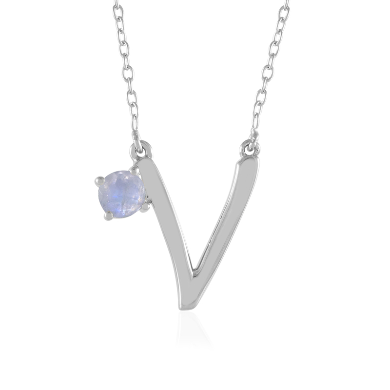 Regenbogen-Mondstein-Silbercollier