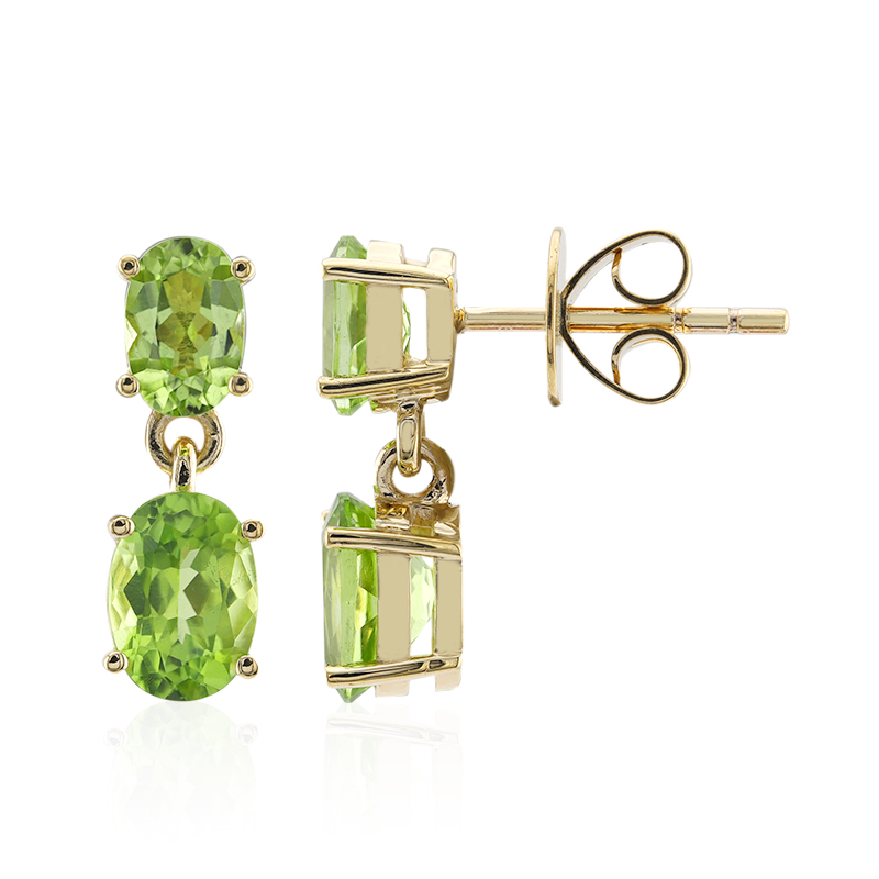 Wagogo-Peridot-Goldohrringe