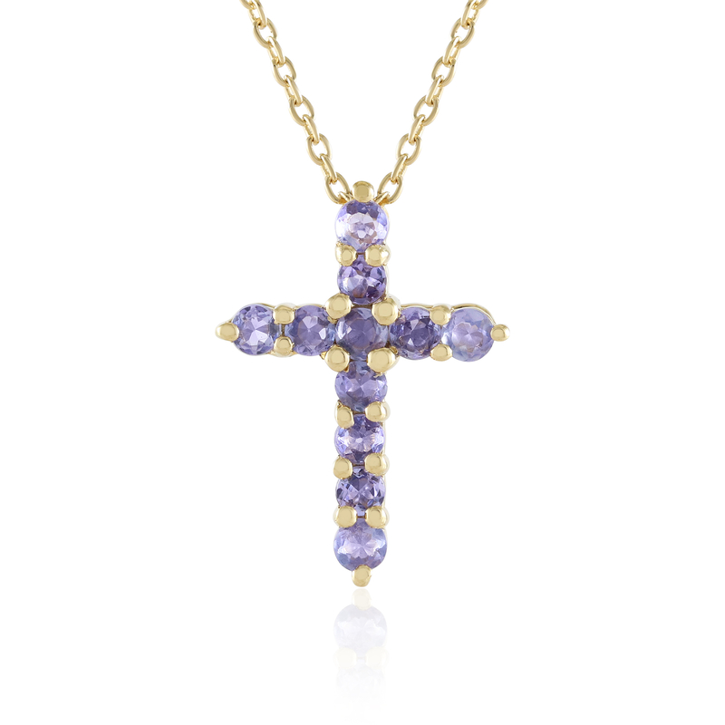 Tansanit-Silberhalskette