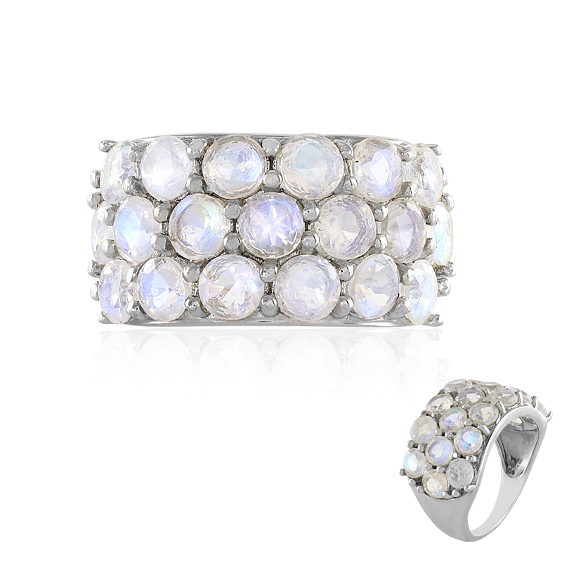 Regenbogen-Mondstein-Silberring Regenbogen-Mondstein-Silberring