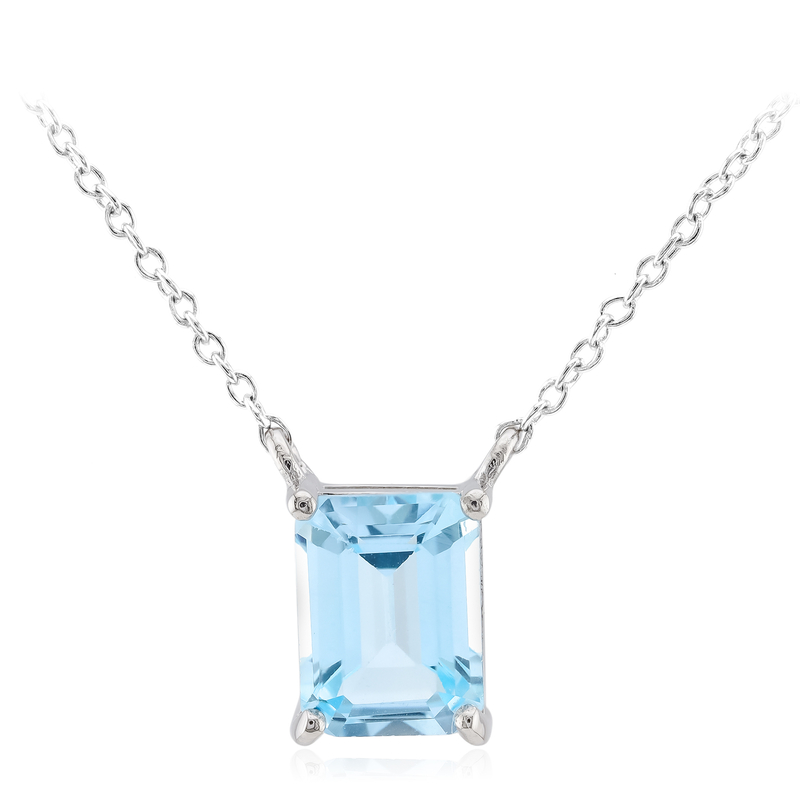 Himmelblauer Topas-Silbercollier