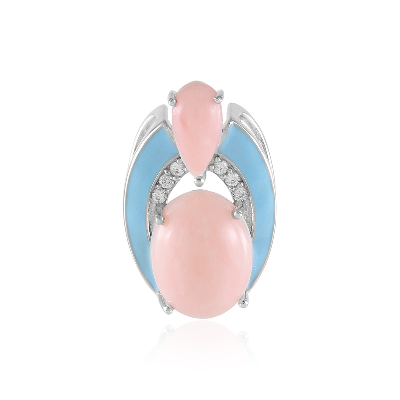 Pinkfarbener Opal-Silberanhänger (de Melo Essence)