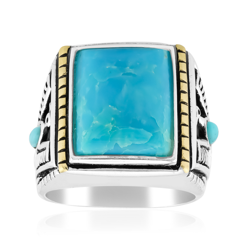 Blauer Kingman Mohave-Türkis-Silberring (Jones Lee)