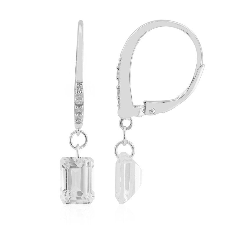 Weißer Topas-Silberohrringe