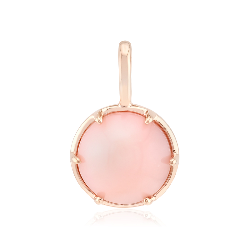 Pinkfarbener Opal-Silberanhänger