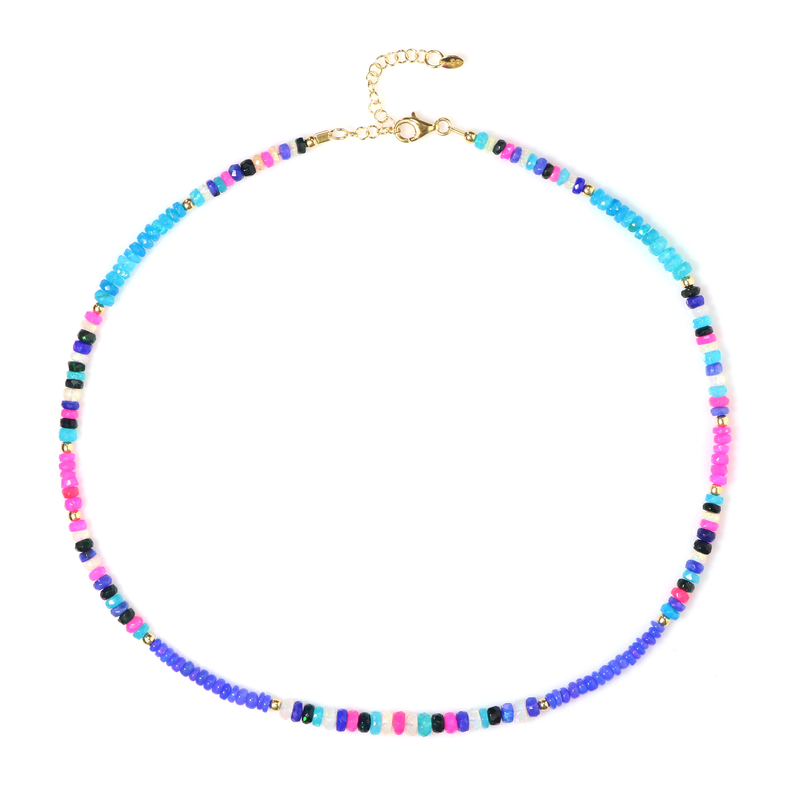 Äthiopischer Opal-Silberhalskette