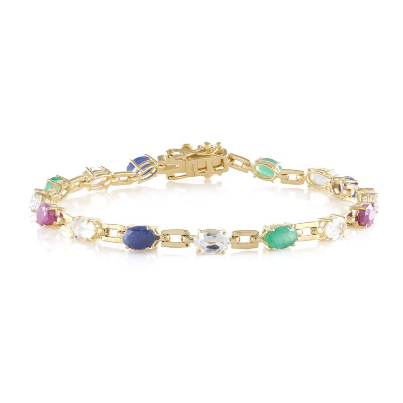 Edelstein-Silberarmband