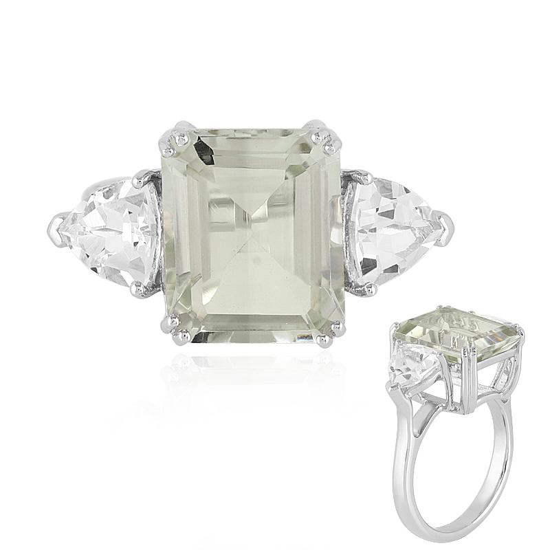 Grüner Amethyst-Silberring