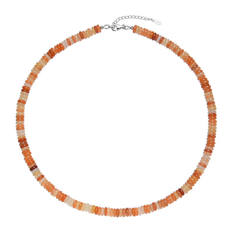 Roter Aventurin-Silberhalskette