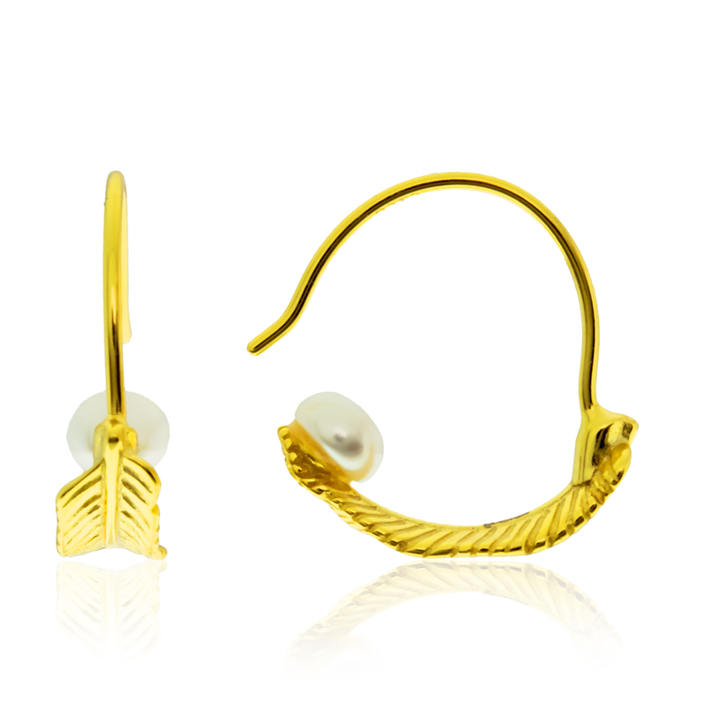 Weiße Süßwasserzuchtperlen-Silberohrringe (Joias do Paraíso)