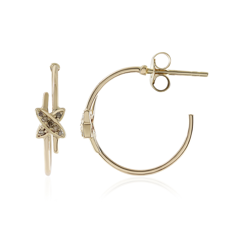 I3 Champagner-Brillant-Goldohrringe (de Melo)