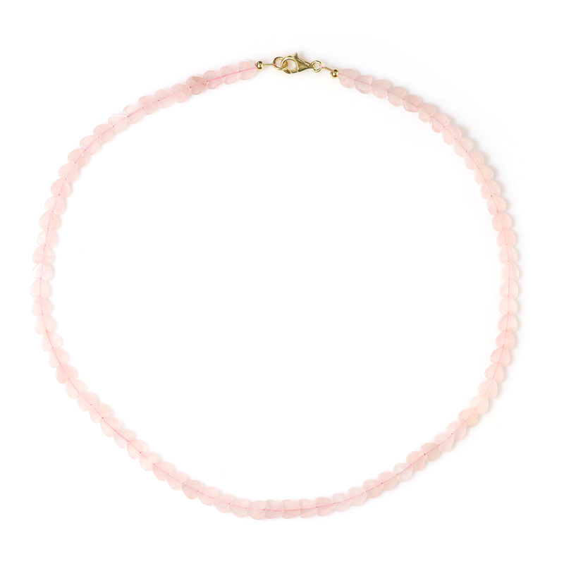 Rosenquarz-Silberhalskette