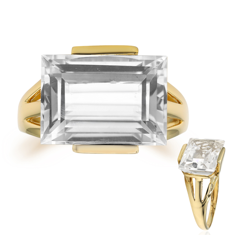 Weißer Quarz-Goldring (CIRARI)