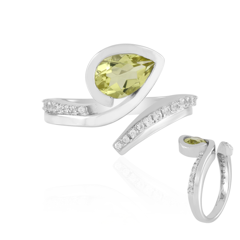 Ouro Verde-Quarz-Silberring