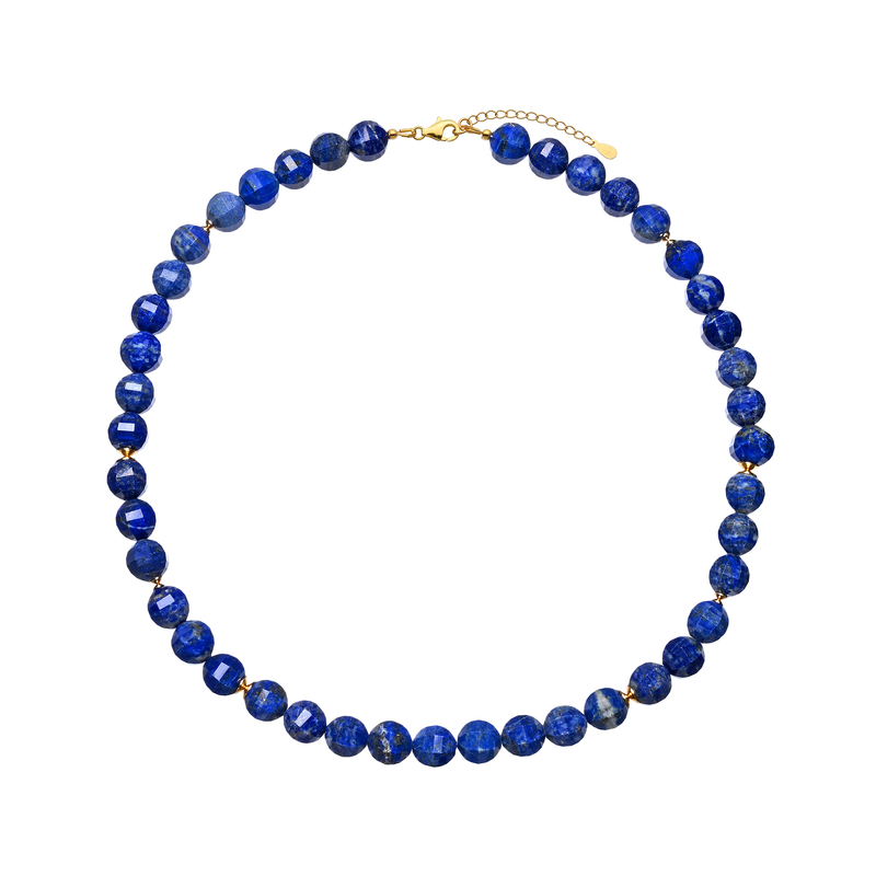 Lapislazuli-Silberhalskette