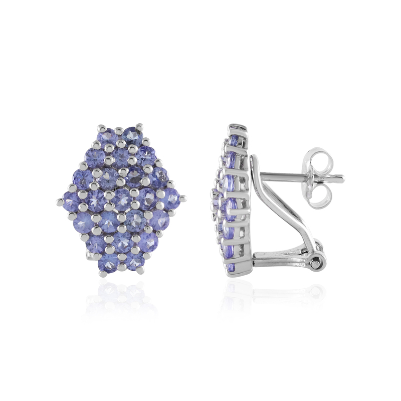 Tansanit-Silberohrringe