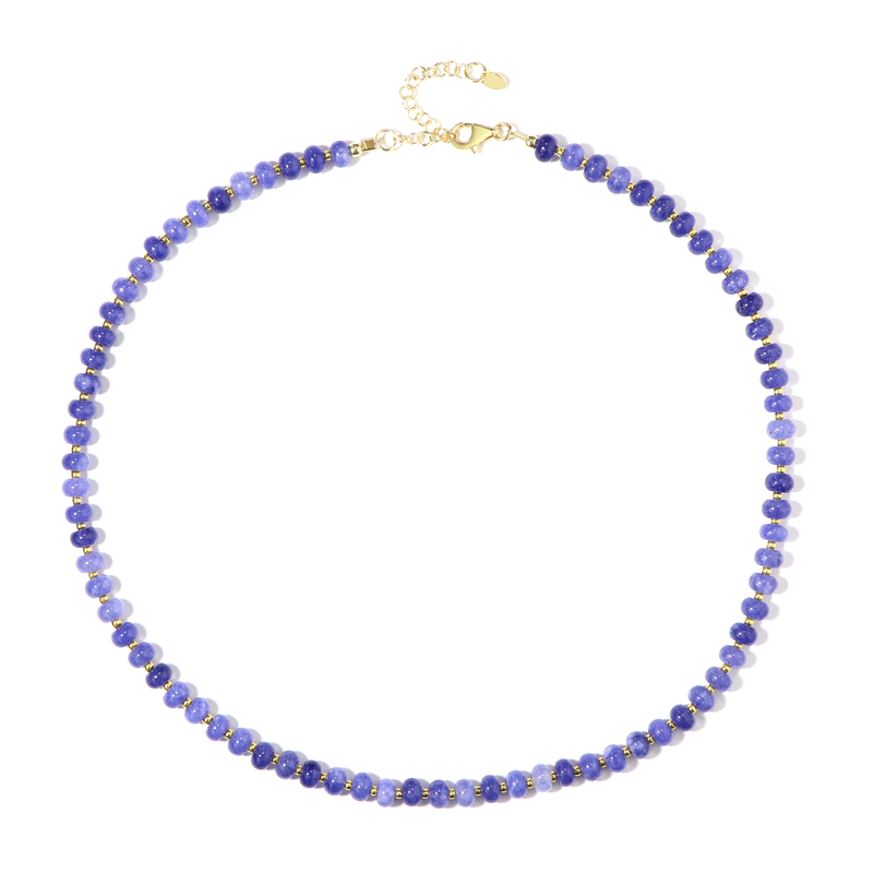 Blauer Quarz-Silberhalskette (Riya)