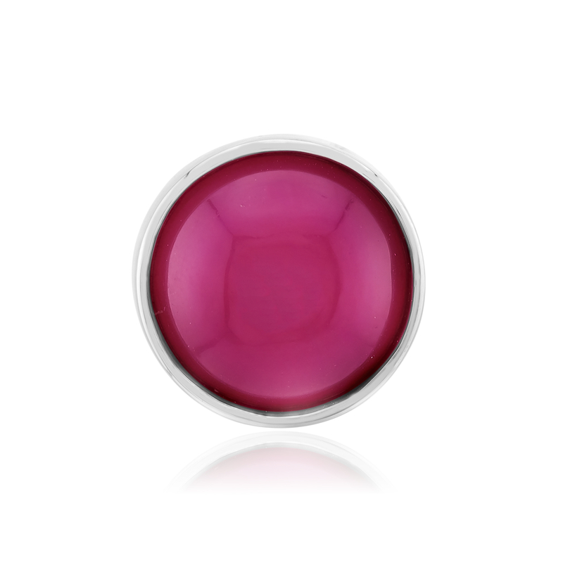 Himbeer-Chalzedon-Silberanhänger (MONOSONO COLLECTION)