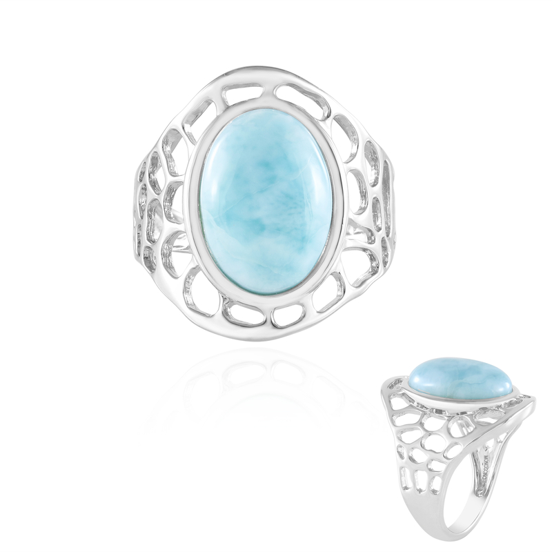Larimar-Silberring (MONOSONO COLLECTION)