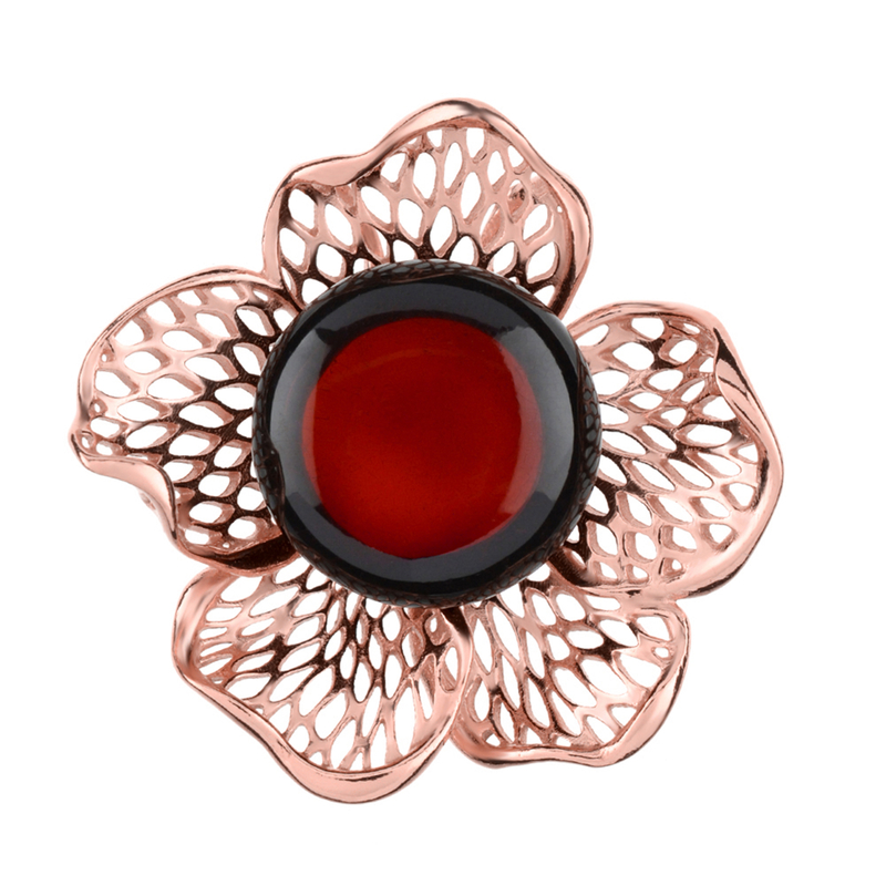 Baltischer Kirsch-Bernstein-Silberanhänger (dagen)